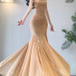 Purple Mermaid Spaghetti Strap Rhinestone Chiffon Prom Dress Vacation Dress Date Dress SH3986
