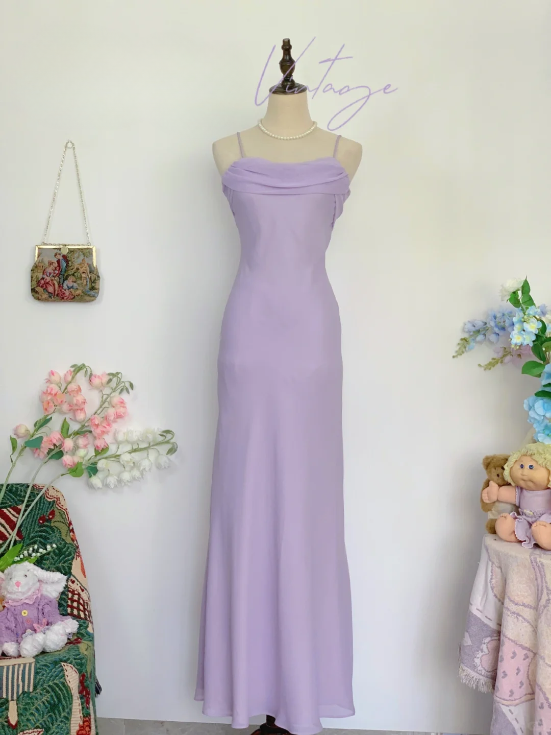 Vintage Green Simple Mermaid Spaghetti Strap Chiffon Satin Prom Dress Outfits SH4954