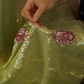 Dazzling Mermaid V Neck Appliques Green Sequin Prom Dress Evening Dress SH6332
