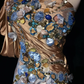 Gorgeous Mermaid Straps Appliques Print Flower Organza Satin Prom Dress Evening Dress SH3333