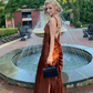 Elegant Mermaid Straps Brown Satin Long Sweep Prom Dress Evening Dress SH2387