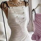 Cute A Line Spaghetti Strap Ivory Chiffon Short Homecoming Dress Birthday Dress SH4675