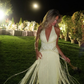 Light Yellow Tassel Exquisite Beaded A Line V Neck Backless Long Prom Dress SH5357