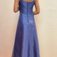 Stunning A Line Spaghetti Strap Beaded Purple Tulle Satin Prom Dress Evening Dress SH2223