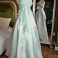 Vintage A Line Spaghetti Strap Light Pink Tulle Long Prom Dress Evening Dress SH2215