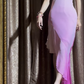 Simple Vintage Purple Ombre Mermaid Halter Chiffon Prom Dress SH5214