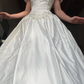 Beautiful A Line Off the Shoulder Ivory Beaded Satin Wedding Dress Prom Dress SH5932