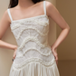 Simple A Line Spaghetti Strap Light Apricot Lace Chiffon Party Dress Outfits SH4728