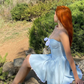 Princess A Line Sweetheart Neck Sky Blue Satin Short Homecoming Dress Birthday Dress SH2154