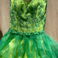 Vintage Summer Green A Line Exquisite Embroidery Tulle Prom Dress Evening Dress SH5902