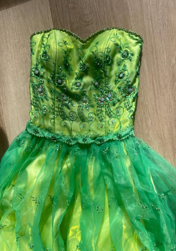 Vintage Summer Green A Line Exquisite Embroidery Tulle Prom Dress Evening Dress SH5902