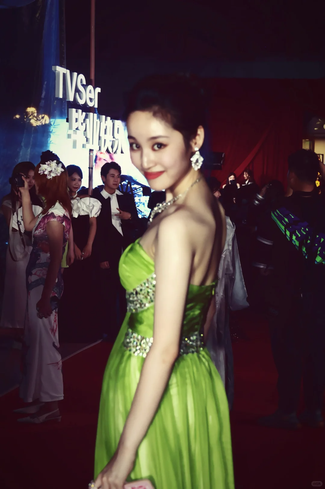 Stunning Green A Line Sweetheart Neck Rhinestone Chiffon Prom Dress Evening Dress SH4276