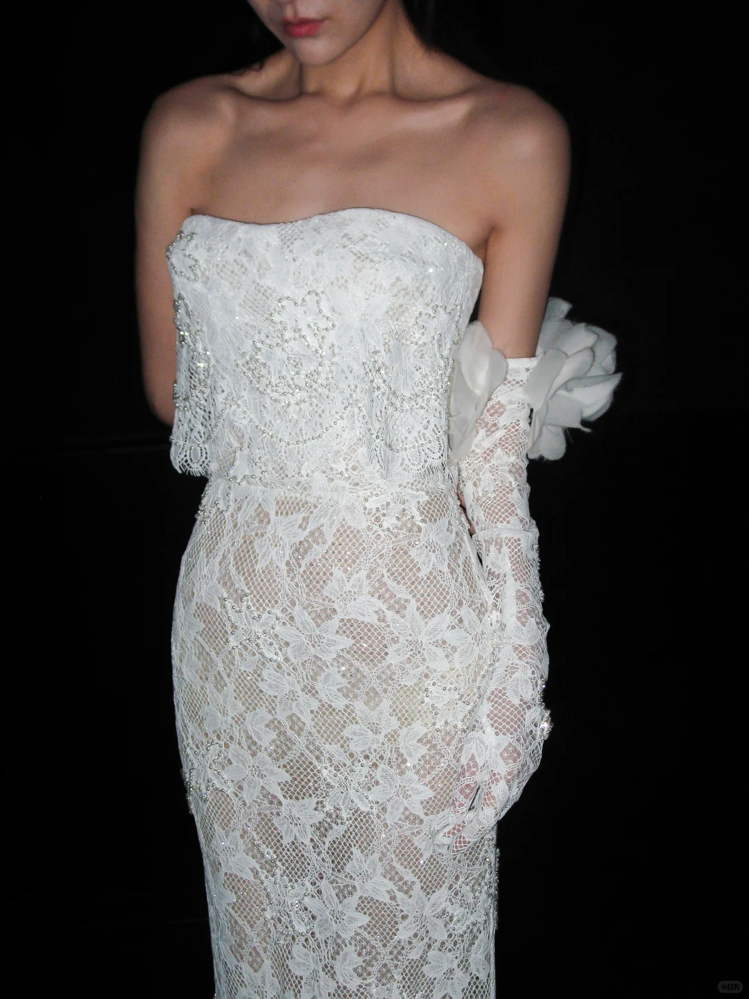 Chic Mermaid Sweetheart Neck White Lace Ruffle Satin Long Wedding Dress SH8924
