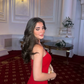 Charming Red Sheath One Shoulder Satin Prom Dress Wedding Guest Dress SH6019