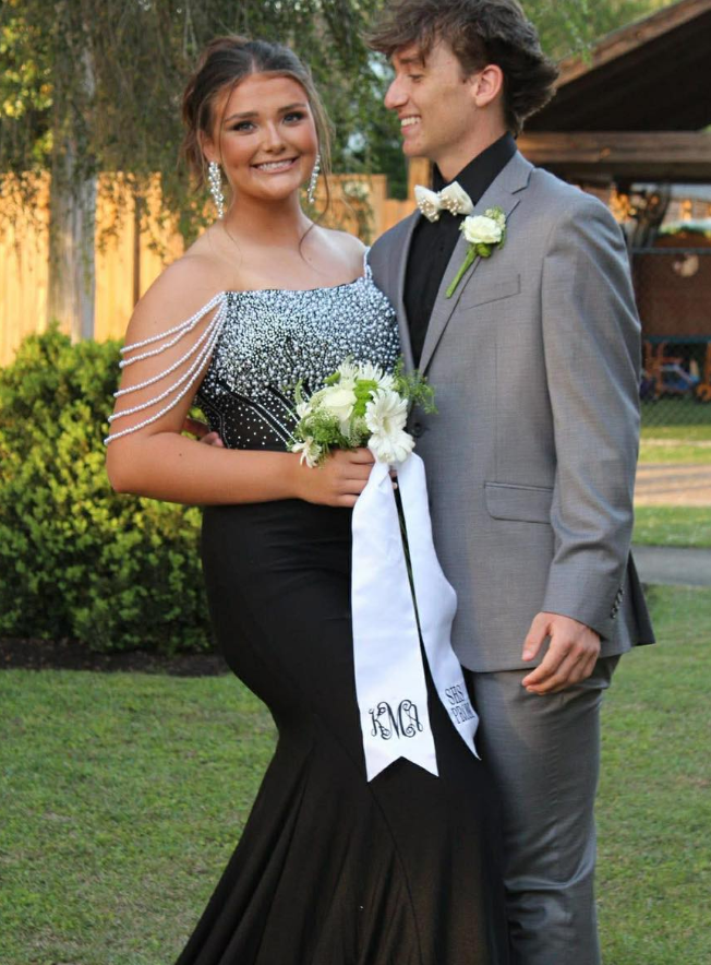 Glamorous Mermaid Off the Shoulder Beaded Black Satin Long Prom Dress Evening Dress SH7225