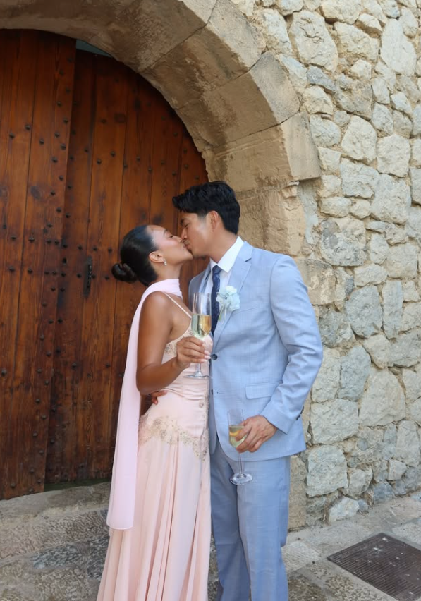 Gentle Light Pink Spaghetti Strap Beaded Chiffon Long Prom Dress Evening Dress SH8971