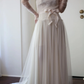 Vintage Ivory A Line Long Sleeve Lace Tulle Long Wedding Dress SH6613