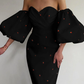 Unique Puff Sleeves Sweetheart Prom Dress,Elegant Evening Dress SH595