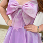 Shiny Purple A Line Strapless Bow Tulle Long Prom Dress Evening Dress SH7237