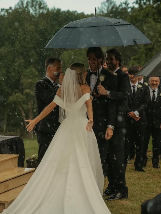 Elegant Ball Gown Off the Shoulder Pleated Simple Satin Wedding Dress SH4749