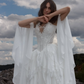 Ethereal Pretty A Line Exquisite White Chiffon Prom Dress Wedding Dress SH6684