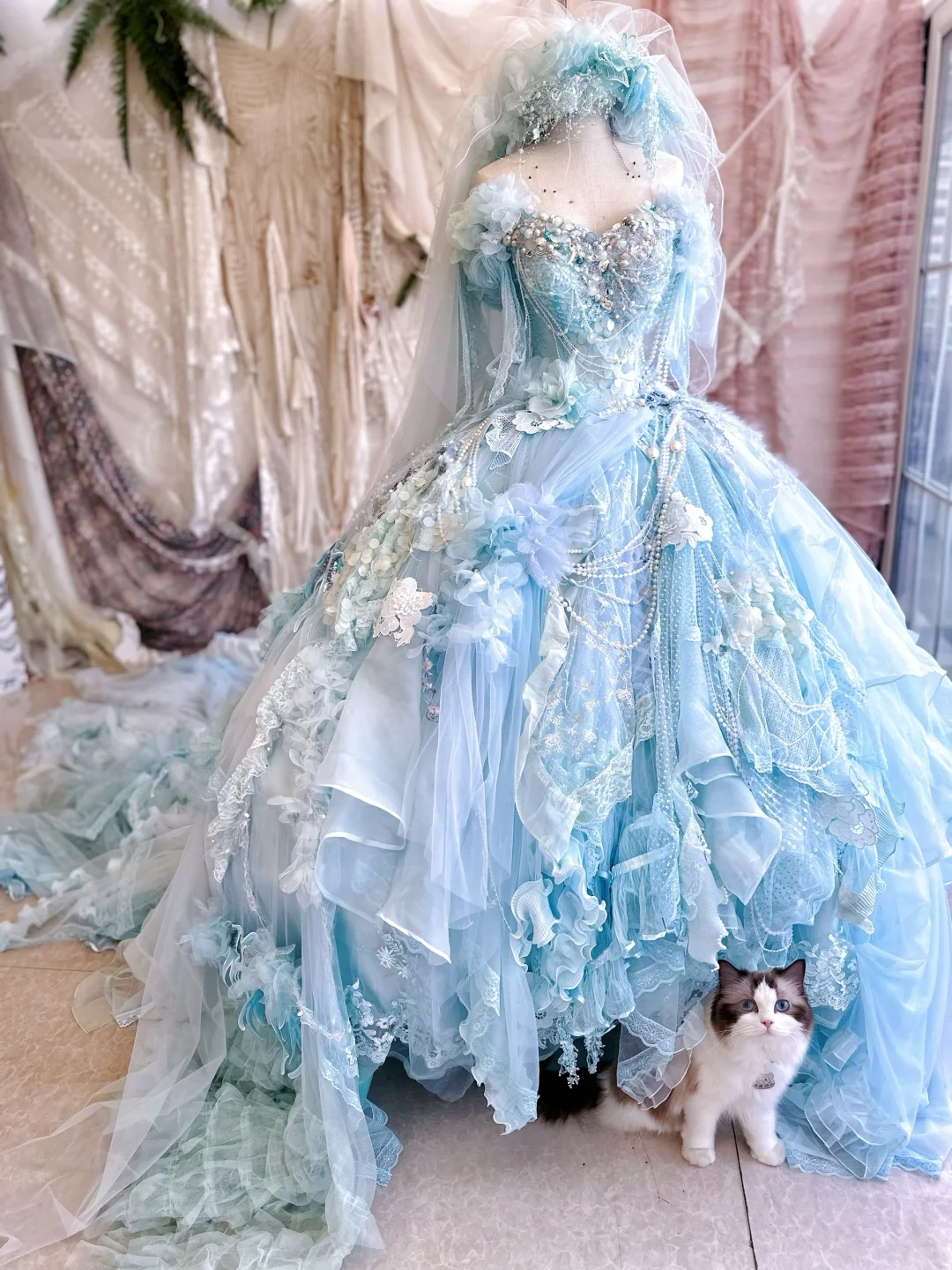 Exquisite Romantic Blue Floral A Line Beaded Lace Tulle Prom Dress Party Dress SH3500 Exquisite Romantic Blue Floral A Line Beaded Lace Tulle Prom Dress Party Dress SH3500