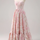 Pink A Line Sweetheart Neck Corset Satin Long Prom Dress Evening Dress SH1953