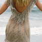 Unique Luxurious Sheath Shiny Beaded Tulle Short Prom Dress Homecoming Dress SH6393