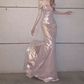Romantic Light Pink Mermaid Satin Graduation Ball Gown 18th Birthday Dress with Slit SH4990