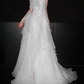 Dreamy A Line Strapless White Layered Organza Wedding Dress SH5865