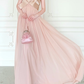 Sweety Light Pink A Line Strapless Chiffon Prom Dress Evening Dress SH6762