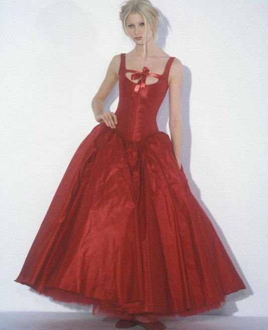 Burgundy Ball Gown Spaghetti Strap Satin Prom Dress 16th Birthday Party Dress SH4300