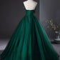 Green A Line Strapless Tulle Ball Gown Prom Dress SH1663