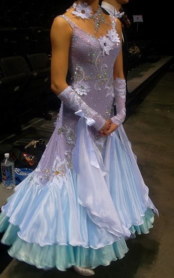 Dreamy Lilac A Line Spaghetti Straps Beaded Layered Satin Prom Dress Evening Dress SH6373