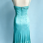 Vintage Blue Lake A Line Spaghetti Strap Ruffle Satin Short Homecoming Dress Outfits SH5139