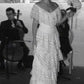 Classy A Line V Neck Layered Lace Long Wedding Dress Prom Dress SH4143