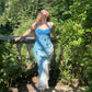 Gorgeous Sheath Strap Beaded Blue Ombre Chiffon Prom Dress Graduation Prom Dress SH2613