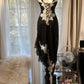 Sexy Sheath Spaghetti Strap Ruffle Appliques Lace Chiffon Party Dress Evening Dress SH2881