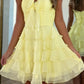 Lavender A Line Sweetheart Neck Layered Chiffon Short Homecoming Dress Outfits SH6240