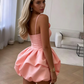 Cute Pink Ruffles Short Prom Dress Homecoming Dress SH1151