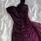 Grape Purple Ombre A Line One Shoulder Chiffon Long Party Dress Evening Dress SH2842