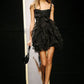 Sexy Black Ruffle A Line Sequin Chiffon Short Homecoming Dress Date Dress Cocktail Dress SH3467