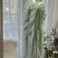 Mint Green Sheath Spaghetti Strap Ruffle Beaded Chiffon Prom Dress Evening Dress SH2506