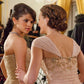 Pink Ball Gown Straps Beaded Layered Tulle Long Evening Dress Prom Dress SH3939