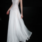 Shiny Exquisite Beaded Sequin A Line Straps White Chiffon Long Wedding Dress SH6628