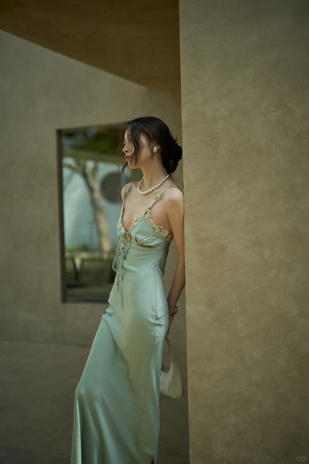 Sage Green Sheath Spaghetti Strap Appliques Satin Long Prom Dress Party Dress Outfits SH4965