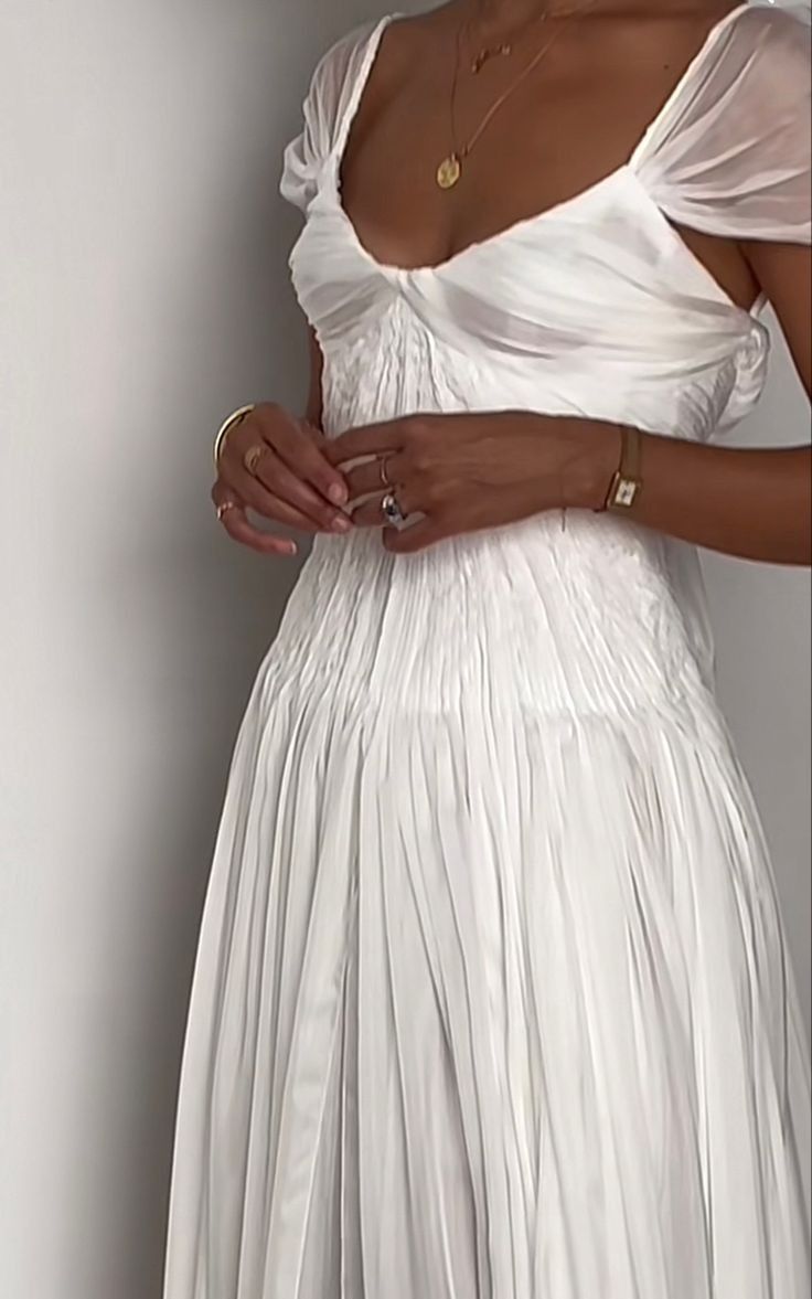 Beautiful White Chiffon A Line Prom Dress Wedding Dress SH1227