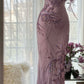 Purple Sheath One Shoulder Beaded Chiffon Long Prom Dress Graduation Prom Dress SH2561