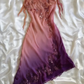 Unique Sheath Spaghetti Strap Beaded Pink Orange Ombre Chiffon Party Dress SH2711