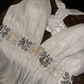 Classy A Line Halter Rhinestone White Chiffon Satin Prom Dress Party Dress SH3163